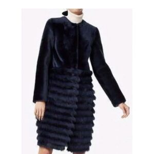 Tory Burch Dark blue Shearling Fur coat